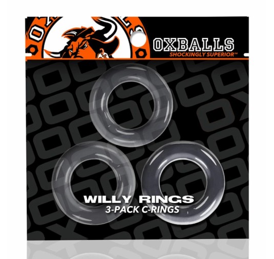 Trzypak pierścieni - Oxballs Willy Rings 3-pack Cockrings Clear